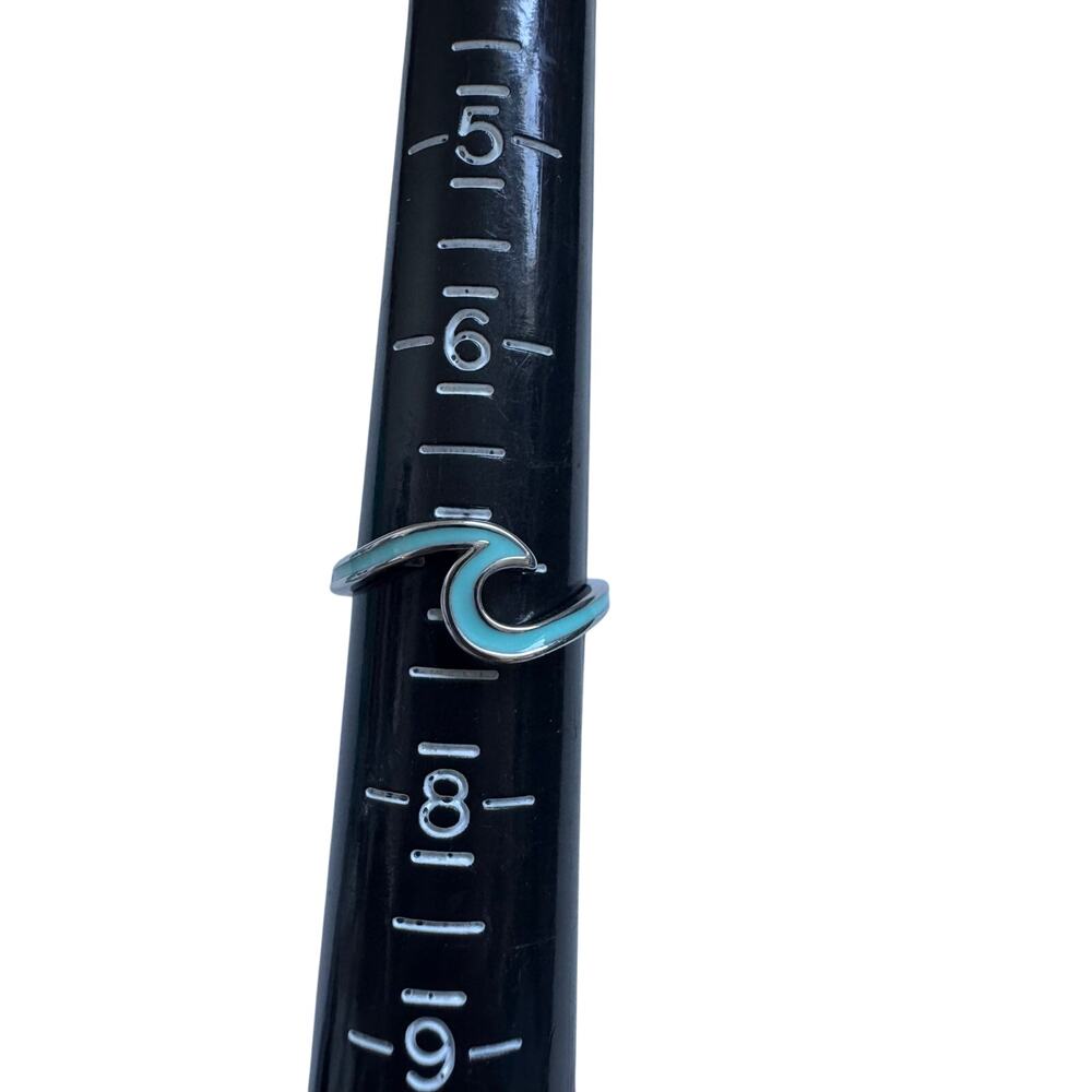 Pura Vida turquoise blue silver wave ring size 7